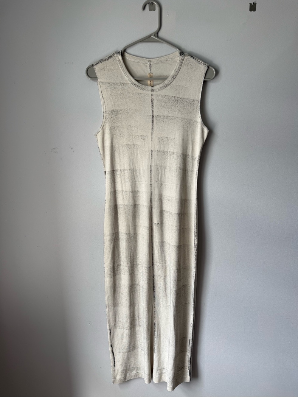 Raquel Allegra Sleeveless Long Jersey Maxi Dress Cream Beige Cotton Size 1 S - Picture 3 of 13